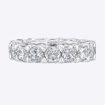 14K White Gold Women Wedding Band Cushion 4.00 Carat Real Diamond