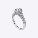 Certified IGI GIA 2.08 Ct Round Cut Lab grown Diamond Engagement Ring 14k White Gold - Image 2
