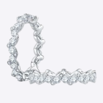 14K White Gold Women Wedding Band Round 1.78 Carat Real Diamond - Image 2