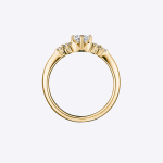 Certified IGI GIA 0.58 Ct Round Cut Lab grown Diamond Engagement Ring 14K Yellow Gold - Image 2