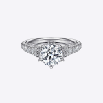Certified IGI GIA 2.08 Ct Round Cut Lab grown Diamond Engagement Ring 14k White Gold