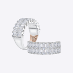 Real Diamond Emerald 4.4 Carat Women Wedding Band Solid 14K Gold - Image 2