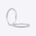 14K White Gold Women Wedding Band Round 0.12 Carat Real Diamond - Image 3