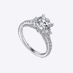 3 Stone Engagement Ring 3.50 carat IGI GIA certified Lab Grown Diamond Band Solid 14k White Gold - Image 2