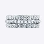 14K White Gold Women Wedding Band Round 0.61 Carat Real Diamond