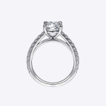 Certified IGI GIA 2.01 Ct Round Cut Lab grown Diamond Engagement Ring 14k White Gold - Image 3