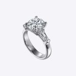 3 Stone Engagement  Ring 3.50 carat IGI GIA certified Lab Grown Diamond Band Solid 14k White Gold - Image 2