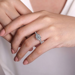 3 Stone Engagement Ring 3.50 carat IGI GIA certified Lab Grown Diamond Band Solid 14k White Gold - Image 3