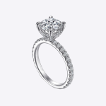 Certified IGI GIA 2.73 Ct Round Cut Lab grown Diamond Engagement Ring 14k White Gold - Image 2