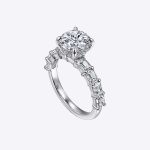 Certified IGI GIA 3.22 Ct Round Cut Lab grown Diamond Engagement Ring 14k White Gold - Image 2