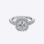 Certified IGI GIA 2.00 Ct Cushion Cut Lab grown Diamond Engagement Ring 14k White Gold - Image 2