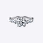 Certified IGI GIA 3.22 Ct Round Cut Lab grown Diamond Engagement Ring 14k White Gold