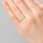 3 Stone Engagement Ring 00.60 carat IGI GIA certified Lab Grown Diamond Band Solid 14k Gold - Image 5