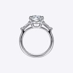 3 Stone Engagement  Ring 3.50 carat IGI GIA certified Lab Grown Diamond Band Solid 14k White Gold - Image 5