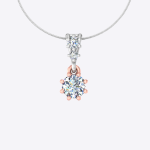 Beautiful 3 Stones Lab Grown Diamond Gold Pendant