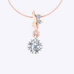 Round Multi Tone Lab Grown Diamond Gold Pendant