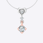 Heart Shape Multi-tone Gold Lab Grown Diamond Pendant