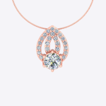 Round Cut Rose Gold Lab Grown Diamond Pendant