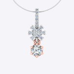 Round Cut Lab Grown Diamond Gold Pendant