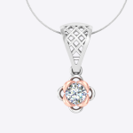 Flower Shape Pendant Lab Grown Diamond Gold