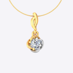 Solitaire Lab Grown Diamond Two Tone Gold Pendant - Image 2