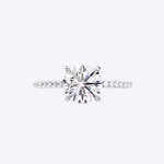 2.32 Carat Round Solitaire with Accents Moissanite Gold Ring