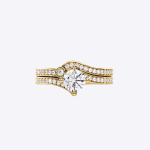 Elegant Lab Grown Diamond Gold Band Set - Image 2