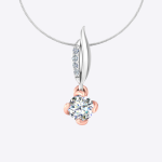 Double Toned Gold Lab Grown Diamond Pendant