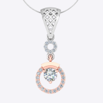 Beautiful Diamond Pendant Round Cut Lab Grown Two tone Gold