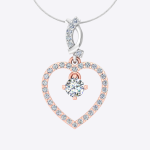 Solitaire Lab Grown Diamond Two Tone Gold Pendant