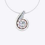 Women Pendant Round Cut Lab Grown Diamond Two Tone Gold