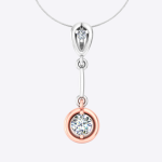 Two Tone Gold Pendant Round Cut Lab Grown Diamond