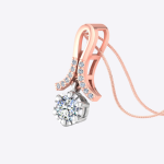 Round Multi Stone Lab Grown Diamond Gold Pendant - Image 2