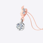 Round Multi Tone Lab Grown Diamond Gold Pendant - Image 2