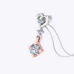 Heart Shape Multi-tone Gold Lab Grown Diamond Pendant - Image 3