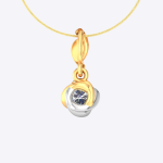 Solitaire Lab Grown Diamond Two Tone Gold Pendant - Image 4