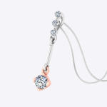 Elegant Multi Toned Gold Lab Grown Diamond Pendant - Image 2