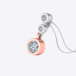 Double Tone Gold Lab Grown Diamond Solitaire Pendant - Image 3