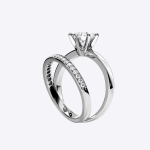 1.30 Carat Round Lab Grown Diamond Band Set - Image 2