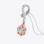 Multi-tone Gold Lab Grown Diamond Pendant - Image 2