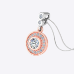 Round Gold Lab Grown Diamond Pendant - Image 2