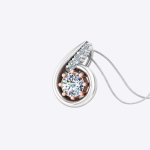 Women Pendant Round Cut Lab Grown Diamond Two Tone Gold - Image 2