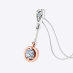 Two Tone Gold Pendant Round Cut Lab Grown Diamond - Image 2