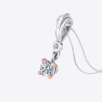 Solitaire Lab Grown Diamond Two Tone Gold Pendant - Image 2