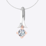 Two Tone Gold Pendant Solitaire Lab Grown Diamond