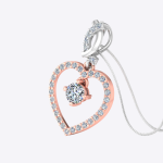 Solitaire Lab Grown Diamond Two Tone Gold Pendant - Image 2