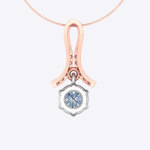Round Multi Stone Lab Grown Diamond Gold Pendant - Image 3
