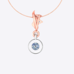 Round Multi Tone Lab Grown Diamond Gold Pendant - Image 4