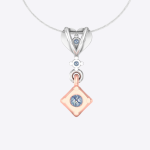 Heart Shape Multi-tone Gold Lab Grown Diamond Pendant - Image 2