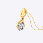Solitaire Lab Grown Diamond Two Tone Gold Pendant